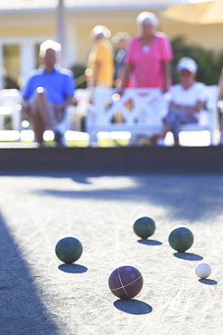 People watching a bocce game