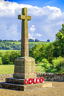 World War One war memorial at Chollerton Parish; Chollerton, Northumberland, England