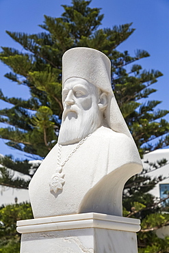 Bust of Bishop Neophitos, Founder, Orthodox Cathedral (1870); Chora, Naxos Island, Cyclades, Greece