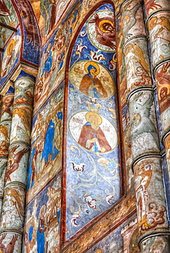 Frescoes, Gate Church of the Resurrection (1670), Kremlin, Golden Ring; Rostov Veliky, Yaroslavl Oblast, Russia