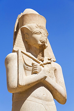 Statue of Ramses II, Great Court, Karnak Temple Complex, UNESCO World Heritage Site; Luxor, Egypt