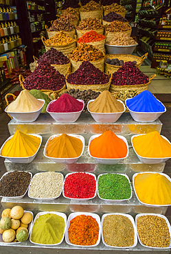 Spices for sale, Sharia el Souk (Bazaar); Aswan, Egypt