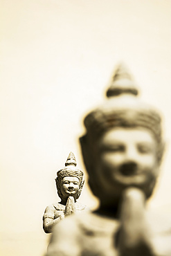 Statues in a Cambodian Temple; Phnom Penh, Phnom Penh, Cambodia