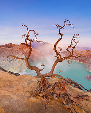 Sunrise at Ijen Volcano crater; East Java, Java, Indonesia