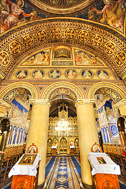 Interior frescoes, St George Church Mirauti, 1375; Suceava, Suceava County, Romania