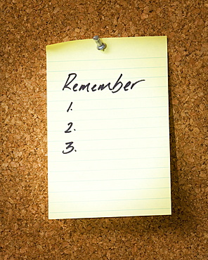 Reminder Note On Cork Board