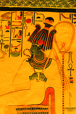 Artwork depicting depicting Ramses II at Tomb of Nefertari, Valley of the Queens in Luxor, Egypt, Luxor, Egypt