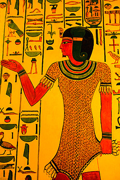 Artwork inside the Tomb of Nefertari, Valley of the Queens, near Luxor, Egypt, Luxor, Egypt