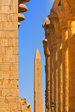 Ancient obelisk pillar inside the Karnak temple in Luxor, Egypt, Luxor, Egypt