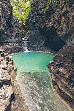 Stunning lagoon and waterfall at Air Terjun Wai Marang on the island of East Nusa Tenggara, Indonesia, Ngaru Kanoru, Umalulu, East Sumba Regency, East Nusa Tenggara, Indonesia