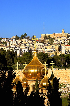 View of Jerusalem from The Mount of Olives, Jerusalem, Israel, Middle East