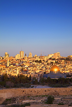 View of Jerusalem from The Mount of Olives, Jerusalem, Israel, Middle East