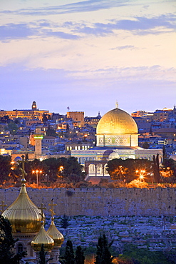 View of Jerusalem, UNESCO World Heritage Site, from The Mount of Olives, Jerusalem, Israel, Middle East