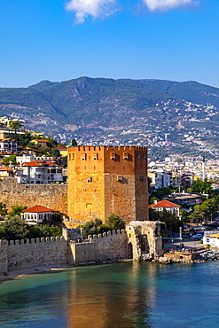 Alanya Harbour and The Red Tower, Alanya, Antalya Province, Turkey, Asia Minor, Eurasia