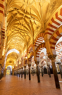 Interior of The Mosque (Mezquita) and Cathedral of Cordoba, UNESCO World Heritage Site, Cordoba, Andalusia, Spain, Europe