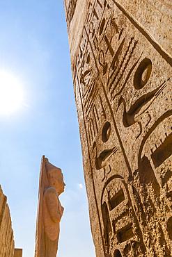 Statue and Obelisk at Luxor Temple, Luxor, Thebes, UNESCO World Heritage Site, Egypt, North Africa, Africa