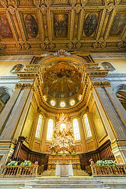 Interior of Naples Cathedral, Naples, Campania, Italy, Europe