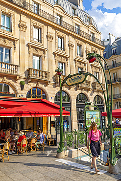 Metro Sign at St. Michel, Paris, France, Europe