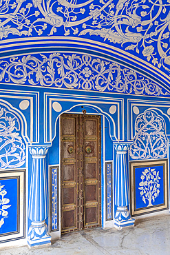 Chhavi Niwas, The Blue Room at The City Palace, City Palace, Jaipur, Rajasthan, India, South Asia, Asia