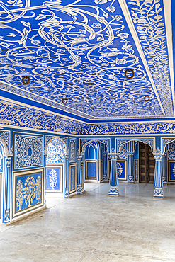 Chhavi Niwas, The Blue Room at The City Palace, City Palace, Jaipur, Rajasthan, India, South Asia, Asia