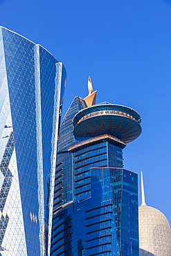 Close Up of Doha Skyline, Doha, Qatar, Middle East