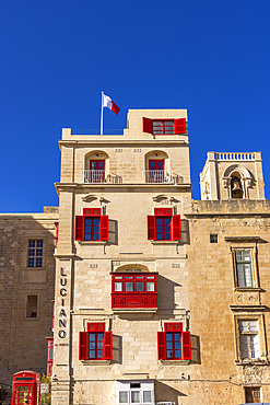 Traditional Building in Valletta, Valletta, Malta, Southern Europe