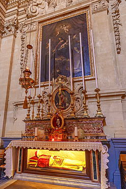 The Interior of The Cathedral of the Assumption of the Blessed Virgin Mary into Heaven, Cittadella of Victoria, Gozo, Malta, Southern Europe