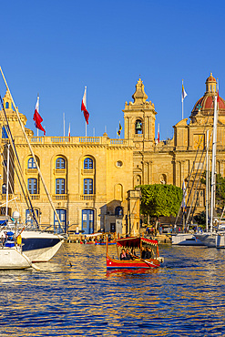 Church of St. Lawrence and Harbour, Birgu, Malta, Southern Europe