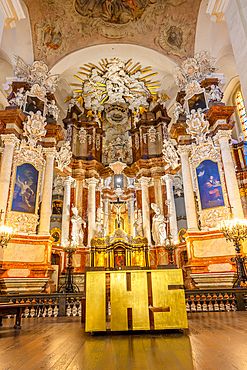 Interior of St. John the Baptist and St. John the Apostle and Evangelist, Vilnius, Lithuania, Northern Europe
