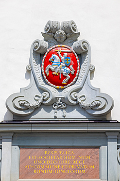 Coat of Arms on the Palace of the Grand Dukes of Lithuania, Vilnius, Lithuania, Northern Europe