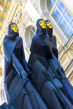 The Three Muses Statue at the National Drama Theatre, Vilnius, Lithuania, Northern Europe