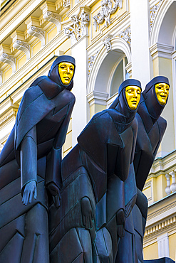 The Three Muses Statue at the National Drama Theatre, Vilnius, Lithuania, Northern Europe