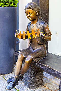 Bronze Sculpture of Girl with Cut Out, Vilnius, Lithuania, Northern Europe