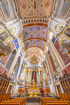 Interior of the Cathedral Basilica of Apostles St. Peter and St. Paul of Kaunas, Kaunas, Lithuania, Northern Europe