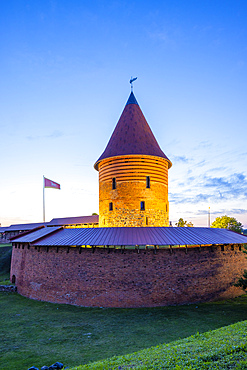 The Round Tower of Kaunas Castle at Dusk, Kaunas, Lithuania, Northern Europe