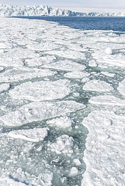 Palanderbukta Bay, pack ice pattern, Gustav Adolf Land, Nordaustlandet, Svalbard archipelago, Arctic, Norway, Europe