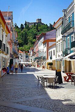 Street in city center, Tomar, Santarem district, Portugal, Europe