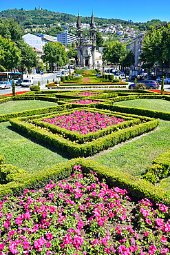 Gardens and Church of Sao Gualter, Guimaraes, Minho, Portugal, Europe