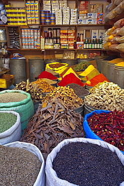 Spice store, Medina, Fes, Morocco, North Africa, Africa