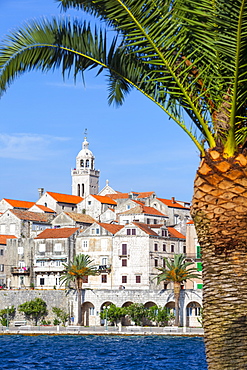 Picturesque Old Town Korcula and harbour, Korcula, Dalmatia, Croatia, Europe