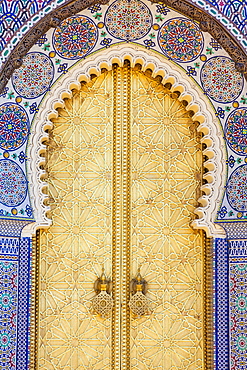 Royal Palace door, Fes, Morocco, North Africa, Africa