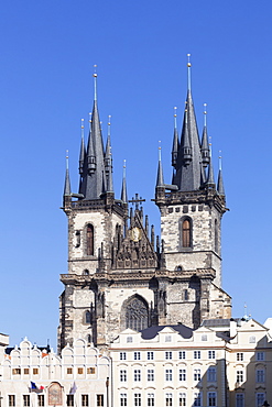 Tyn Cathedral (Church of Our Lady Before Tyn), Old Town Square (Staromestske namesti), Prague, Bohemia, Czech Republic, Europe