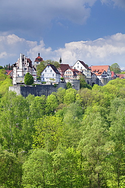 Vellberg castle with old town, Vellberg, Hohenlohe Region, Baden Wurttemberg, Germany, Europe