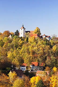 Stockenburg Castle, Martinskirche Church, Vellberg, Hohenlohe Region, Baden Wurttemberg, Germany, Europe