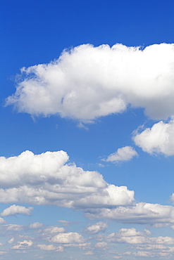 Cumulus clouds, blue sky, summer, Germany, Europe