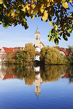 Municipal church of Stadtkirche St. Laurentius, Nurtingen, Neckar River, Baden Wurttemberg, Germany, Europe