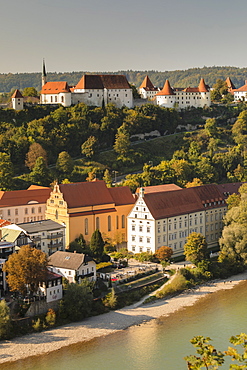 Town and Burghausen Castle in Burghausen, Germany, Europe