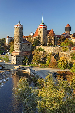 Old Waterworks (alte Wasserkunst) and St. Michael Church, Bautzen, Upper Lusatia, Saxony, Germany, Europe