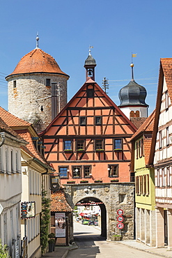 Town gate, Langenburg, Hohenlohe, Baden-Wurttemberg, Germany, Europe