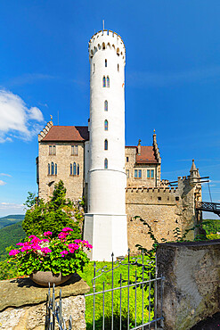 Lichtenstein Castle, Swabian Jura, Baden-Wurttemberg, Germany, Europe